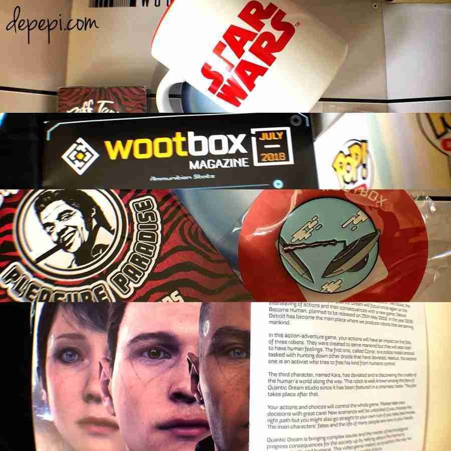 wootbox, wootbox unboxing, wootbox July, wootbox July 2018, Star Wars, Futurama, bender, halo, back to the future, unboxing, depepi, depepi.com, Detroit becomes human