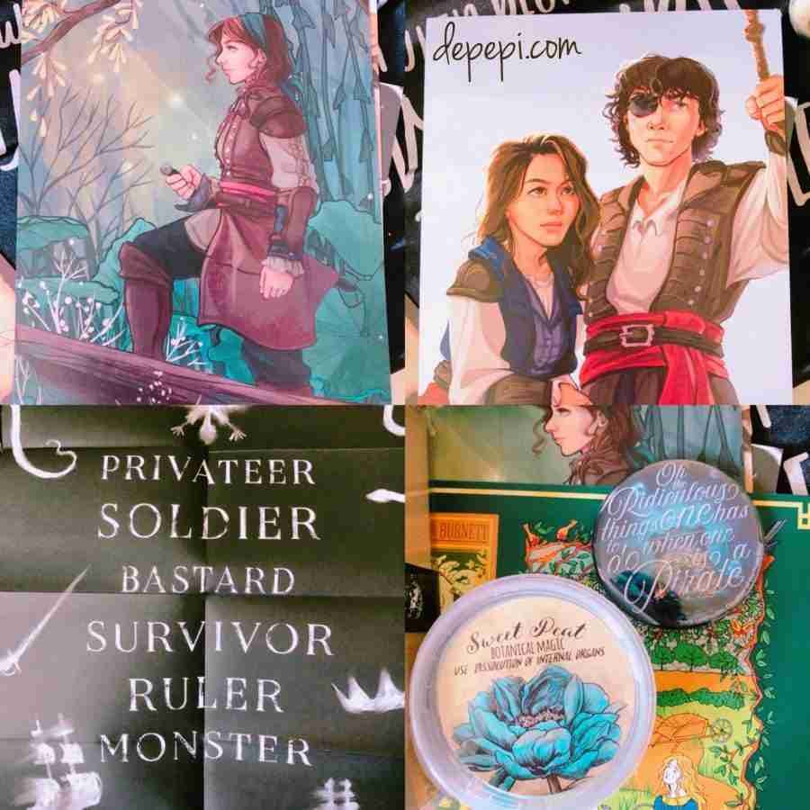 fairy loot, fairyloot, unboxing, pirates, mutinous pirates, Captain Hook, Nikolai lantsov, Grisha Trilogy, depepi, depepi.com, bookworm