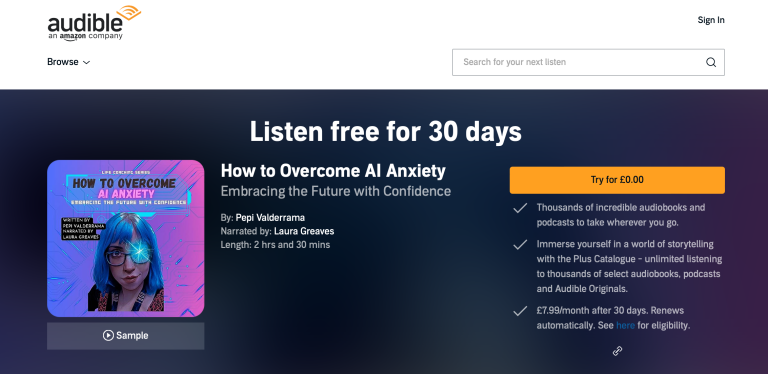 How to Overcome AI Anxiety Audiobook is out! Free on Audible’s Subscription Trial Month