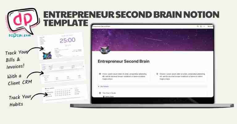 entrepreneur & freelancer second brain notion template