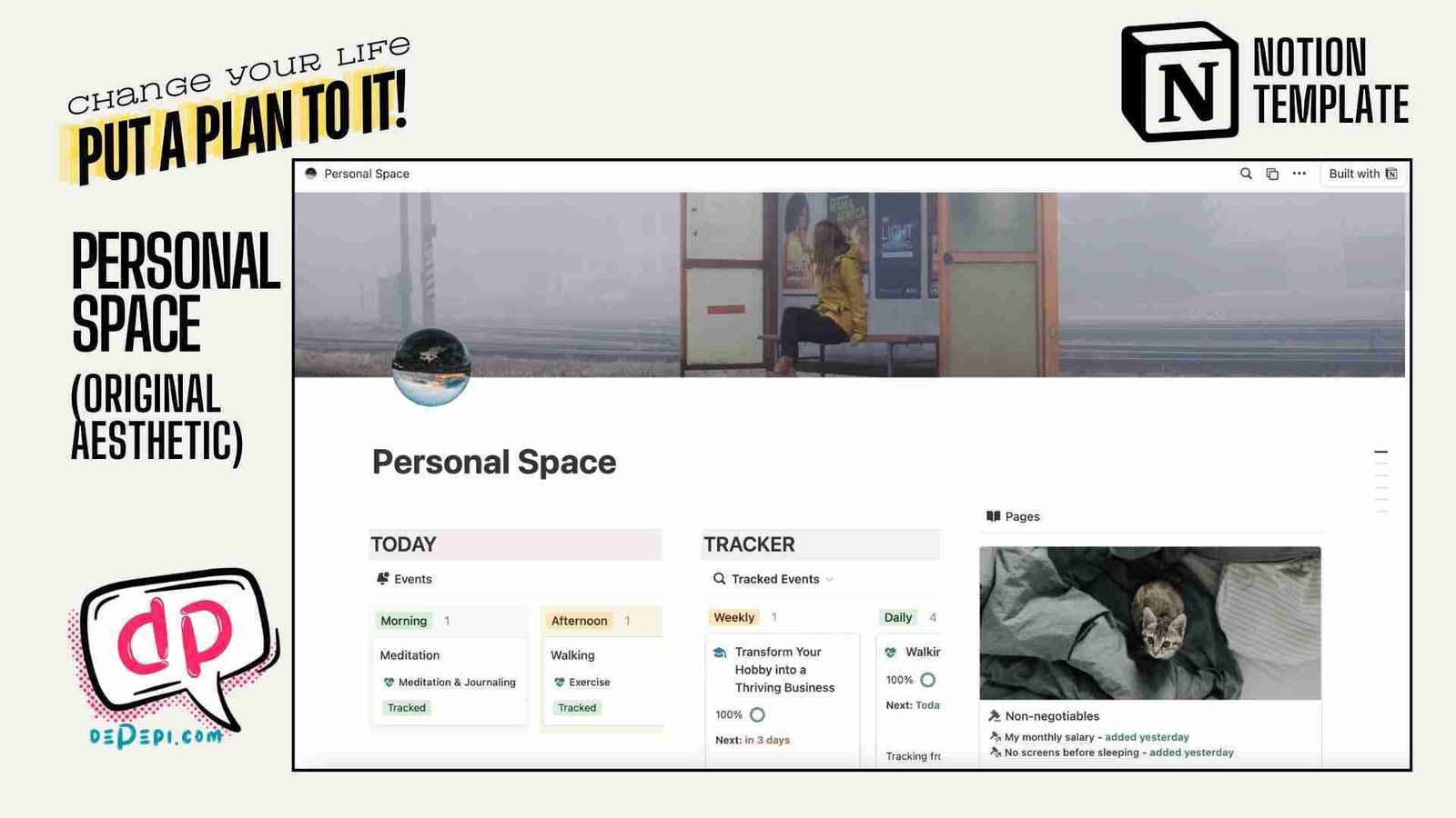 personal space notion template - change your life, atomic habits