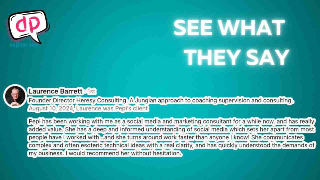 Branding and Marketing for Coaches (Life, Health, Wellness). Heresy Consulting. Laurence Barrett testimonial.